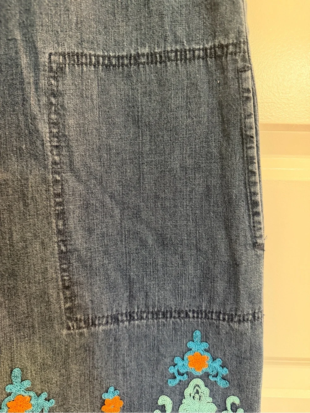 J. Jill Denim Embroidered Shift Dress - Picture 5 of 7